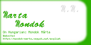 marta mondok business card