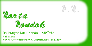 marta mondok business card